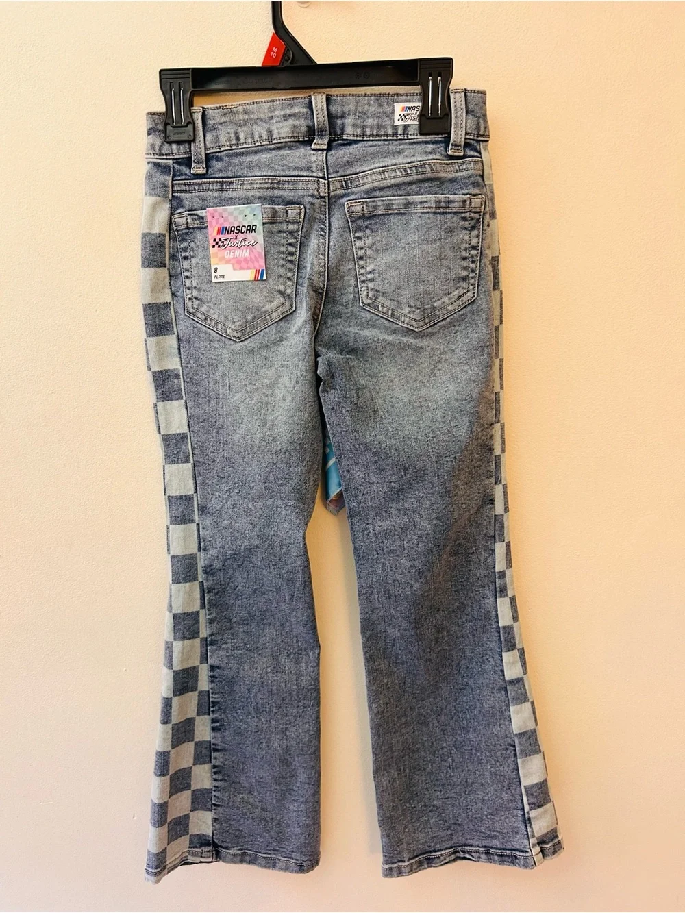 Justice x NASCAR girls flare leg jeans size 8